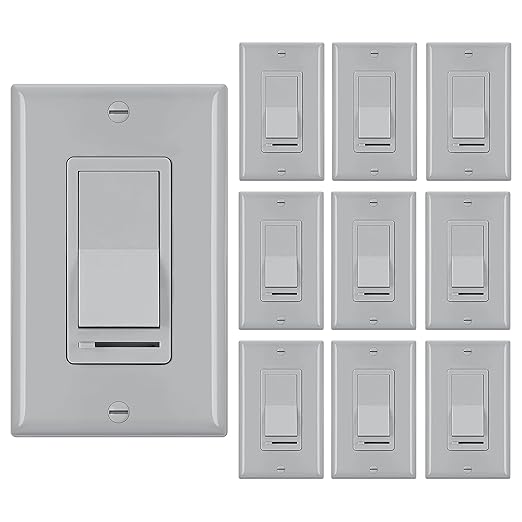 BESTTEN 10 Pack Dimmer Wall Light Switch, Compatible by BESTTEN