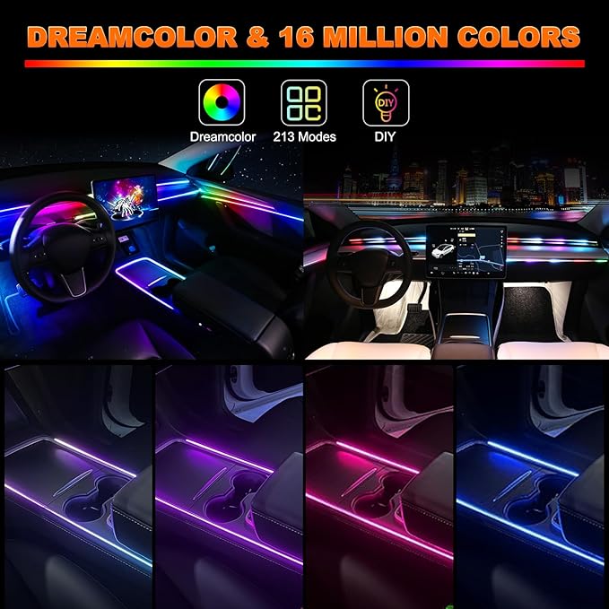Jushope Interior Car LED Strip Lights, Acrylic LED Lights - Image 2