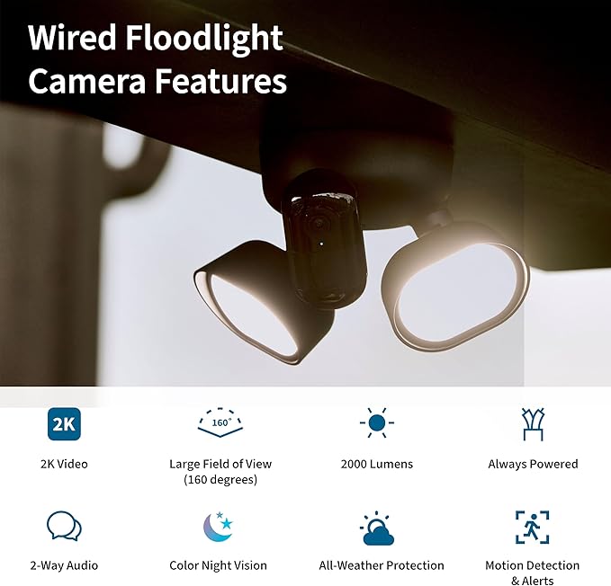 Arlo Wired Floodlight Camera, Home Security Camera - Image 2