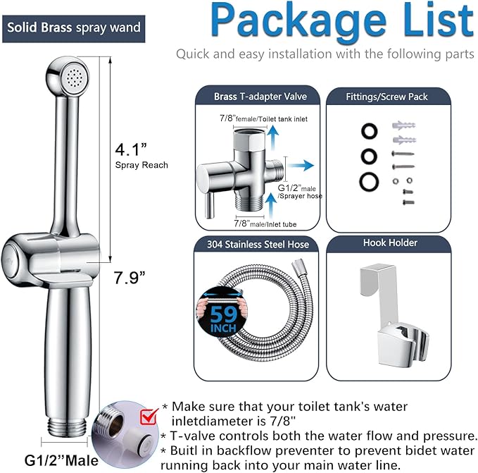 SonTiy Handheld Bidet Sprayer for Toilet, Adjustable Water Pressure Control - Image 7