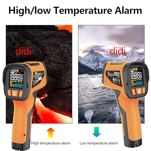 TEMIRUP Infrared Thermometer High Temperature Gun -40℉ to 1922℉, 30:1 Pyrometer - Image 6