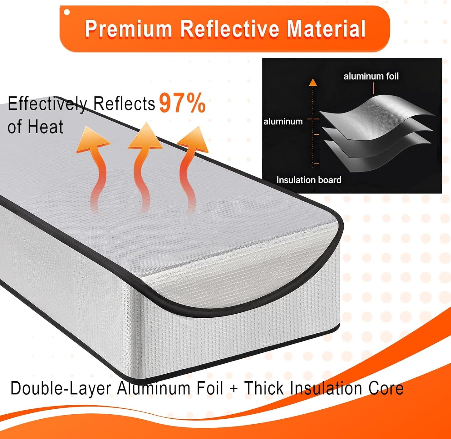 Attic Door Insulation Cover – Reflective Pull Down Tent with Zipper, 25” x 54” x 11” for Attic Stairway & Ladder, Energy-Efficient Heat Barrier & Dust Protection