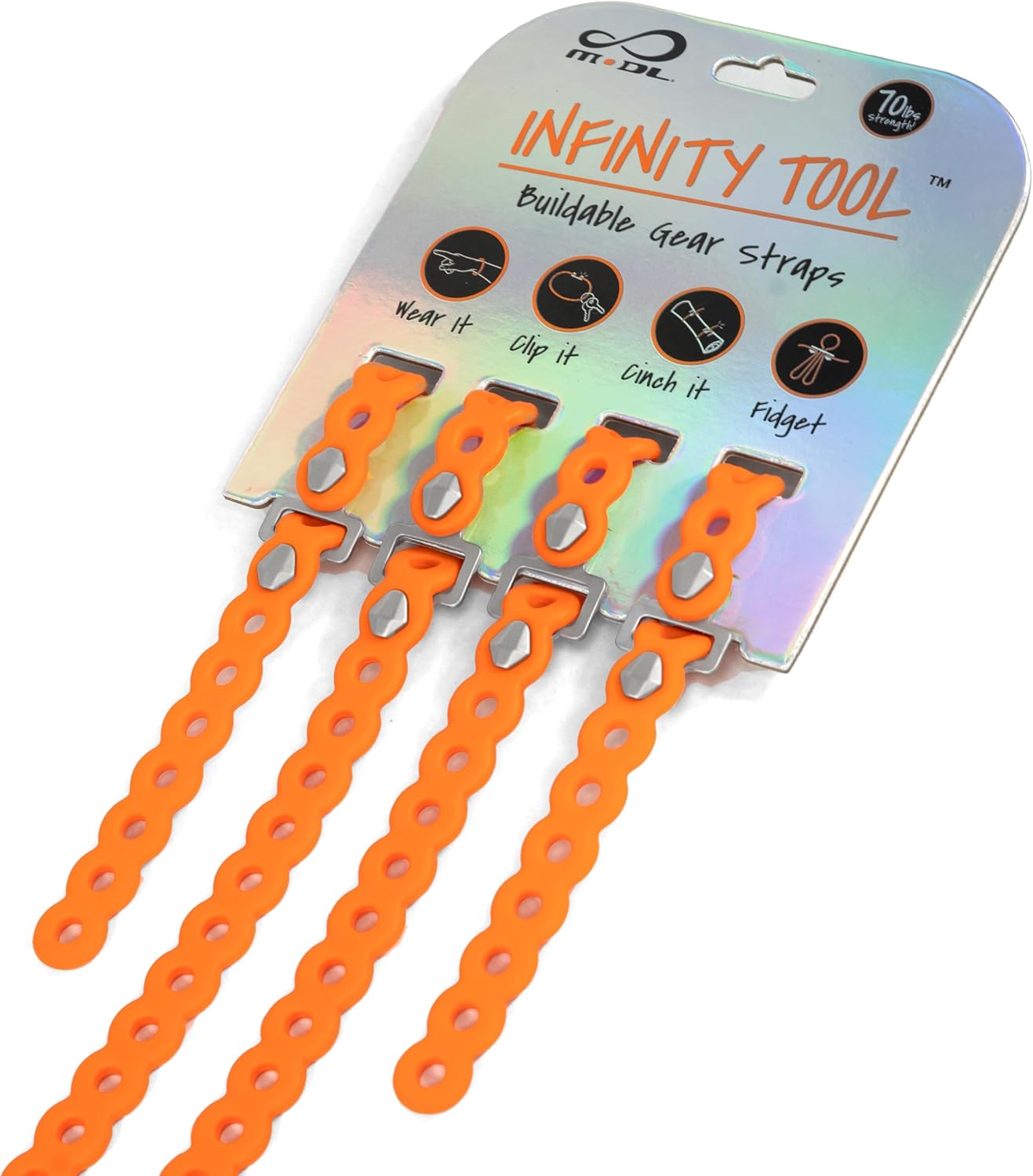 Infinity Tool™ Modular Gear Straps (4-Pack) for Camping, Travel & EDC | Hundreds of modular ways to organize, secure, bundle, hang & carry gear