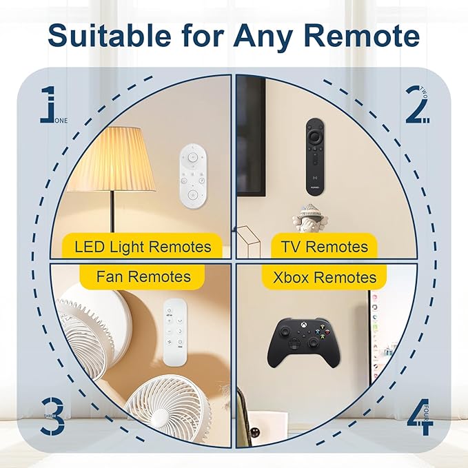 Vaszu Magnetic Remote Control Holder Self-Adhesive Wall Mount, 6 Pack Upgraded - Image 6
