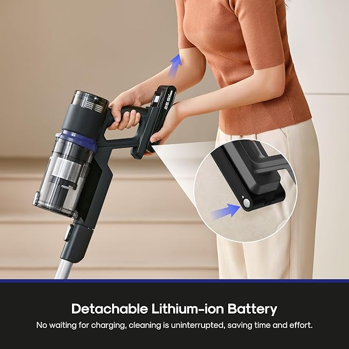 Eureka Cordless Vacuum Cleaner, Anti-Tangle Brushroll, Rechargeable Stick Vacuum - Image 6