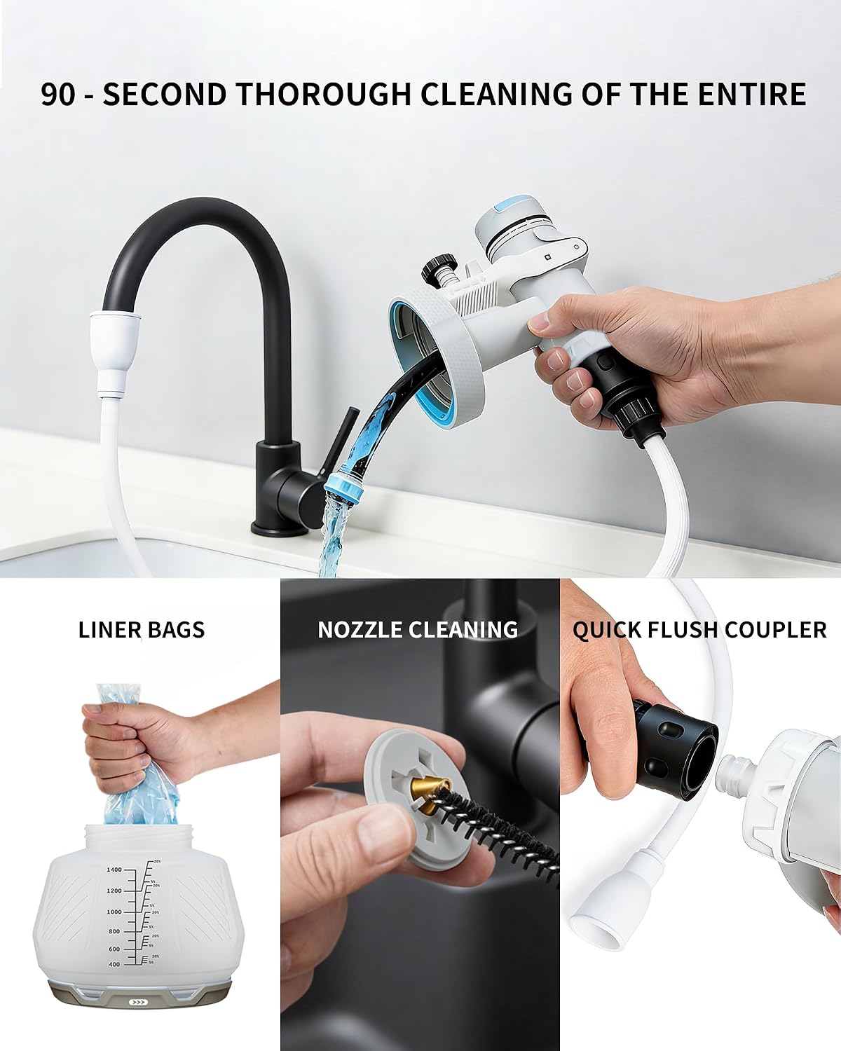 PICKITOLES Paint Sprayer,HVLP Paint Sprayer,Electric Spray Gun with 3 Patterns & 1400ML,for Latex Paint,Stain,Furniture,Cabinet,Wall,House Painting,Garden & DIY,Complete Cleaning Kit,Lunar Grey