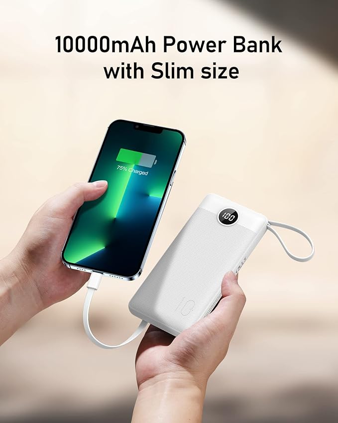 VEEKTOMX Portable Charger Built-in Cables, 10000mAh Power Bank - Image 7
