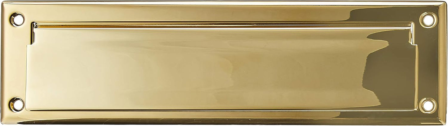 Baldwin Estate 0012.003 Letter Box Plate in Polished Brass, 13" x 3.625"