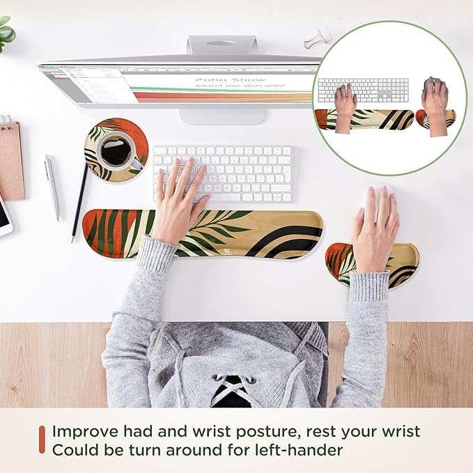 Gimars Enlarge Silky and Superfine Fabric Gel Memory Foam Keyboard Wrist Rest - Image 6