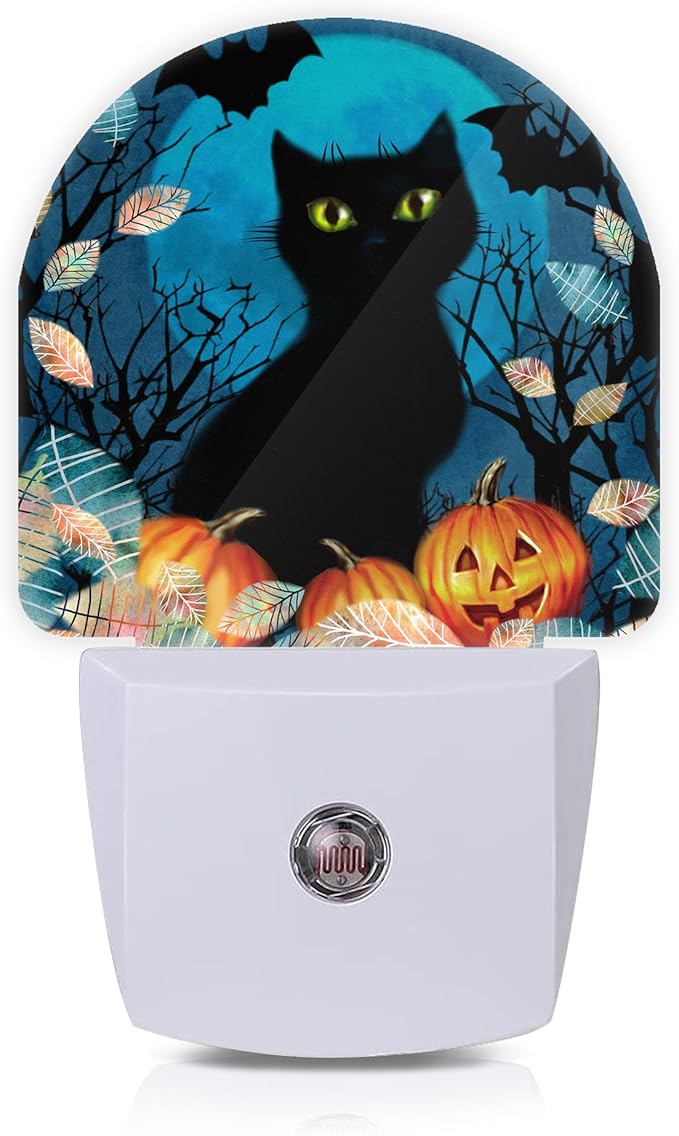 Axxitude Halloween Black Cat Bat Pumpkins Night Lights Plug into Wall by Axxitude