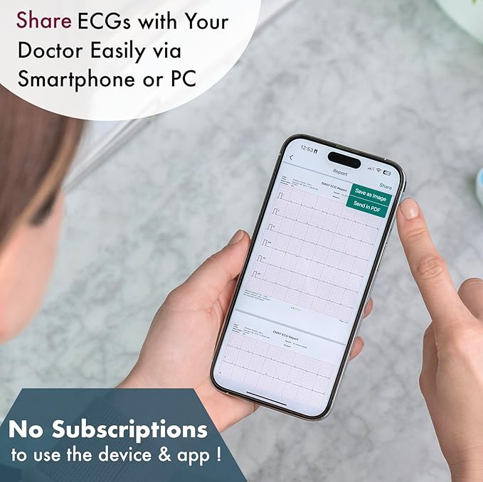EMAY 6L Portable ECG Monitor | Record ECG and Heart Rate in 6 Channels | - Image 6