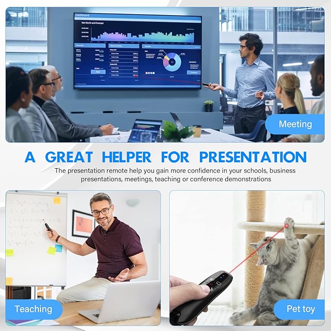 NinjaABXY Presentation Clicker Wireless Presenter Remote Clicker - Image 6