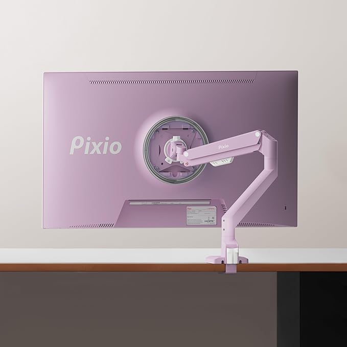 Pixio PS1S Wave Pink Single Monitor Arm Stand Desk Mount - Image 7
