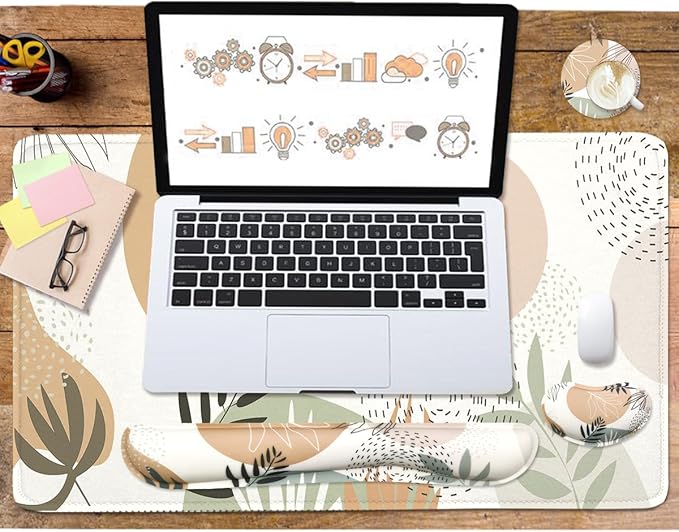 4-in-1 Large Mouse Pad, Keyboard Wrist Rest Pad & Wrist Support Mousepad Set - Image 7