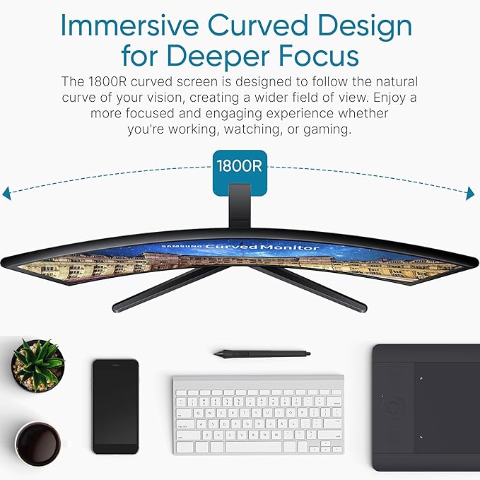 Samsung S36GD 27" Curved Monitor – LCD FHD, Eye Saver & Flicker-Free Tech – - Image 4