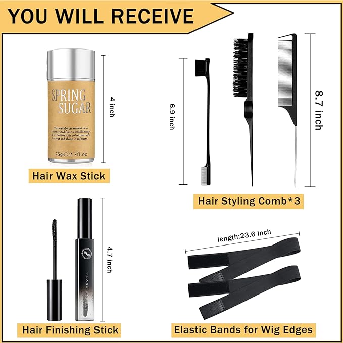 7 Pcs Hair Wax and Edge Control Set - Image 2