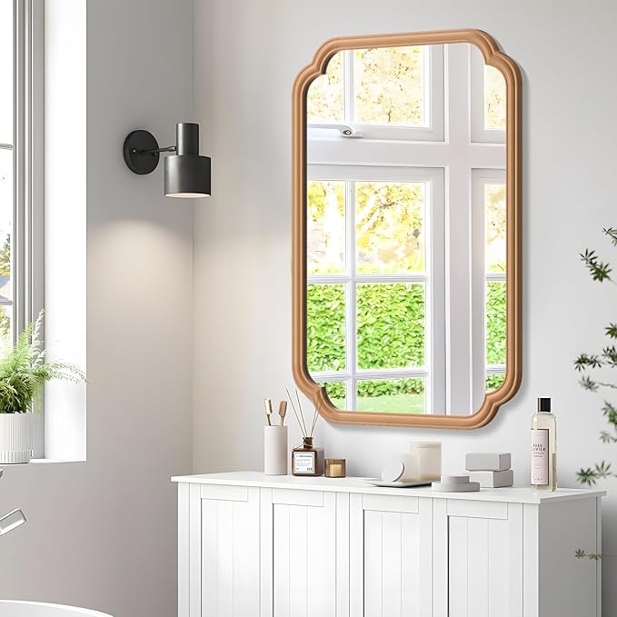 Wood Bathroom Mirror for Wall Mounted - Image 3