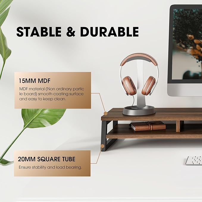 Fenge Dual Monitor Stand for Desk, 42.5in Large Monitor Riser for 2 Monitors - Image 3