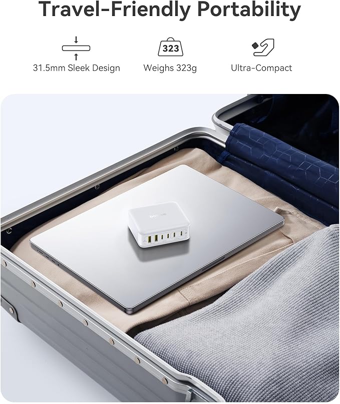 Baseus Charging Station 120W, 6-in-1 USB-C PD Fast Charging Desktop Charger - Image 8