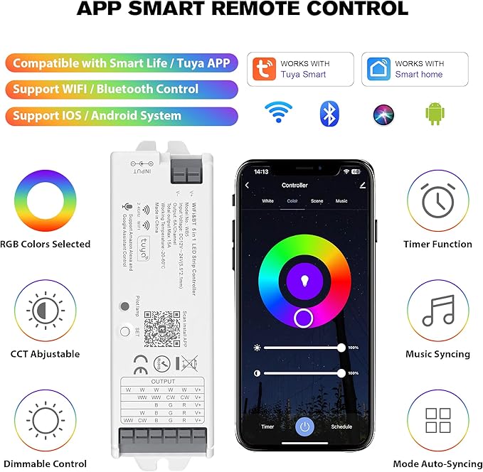 XXK WB5 WiFi PWM 12V/24V LED Controller - Image 4