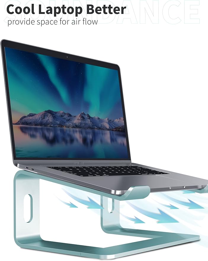 SOUNDANCE Laptop Stand, Aluminum Computer Riser, Ergonomic Laptops Elevator - Image 4