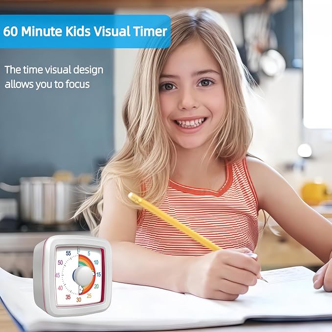 Visual Timer for Kids Adults, 60-Minute Countdown Timer for Classroom, Pomodoro - Image 5