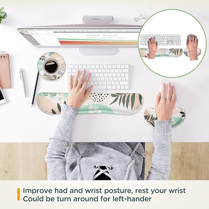 Gimars Enlarge Silky and Superfine Fabric Gel Memory Foam Keyboard Wrist Rest - Image 6