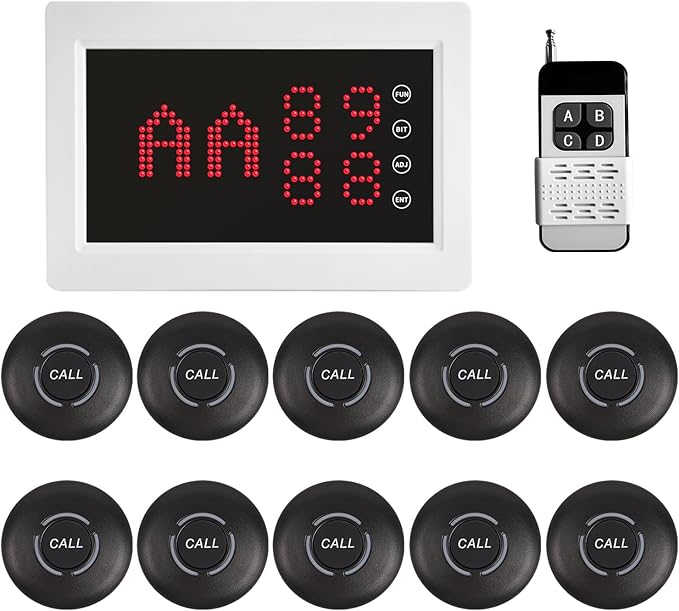 Wireless Calling System Restaurant Pager System Caregiver Pager by WNKRUN