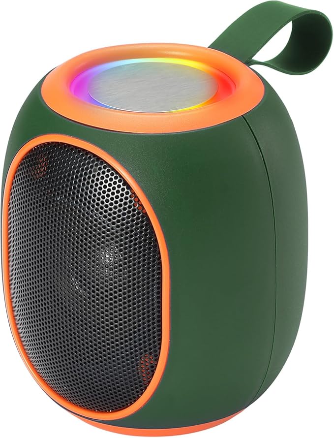 Portable Bluetooth Speaker – 8W HD audio quality, TWS stereo pairing, LED light by WSTER