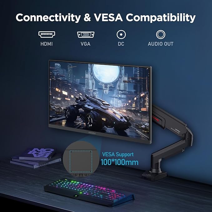KOORUI 24 Inch Gaming Monitor 144Hz Full HD 1920 x 1080p IPS Ultra-Slim Display - Image 7