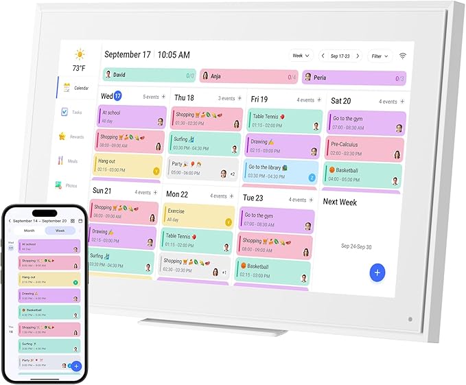 Digital Calendar: 15.6-inch Electronic Calendar & Chore Chart, Smart by LiviNGPAi