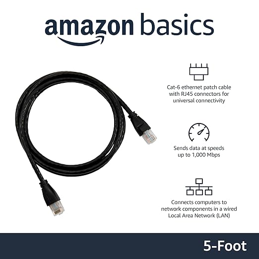 Amazon Basics RJ45 Cat-6 Ethernet Patch Internet Cable - Image 2