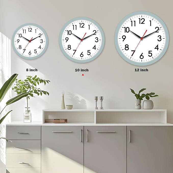 AKCISOT Wall Clock, Modern Small Wall Clocks Battery Operated 10 Inch, Silent - Image 4