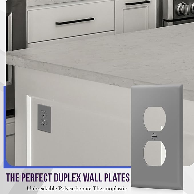 ENERLITES Duplex Receptacle Outlet Wall Plate, 1-Gang 4.50" x 2.76", - Image 3