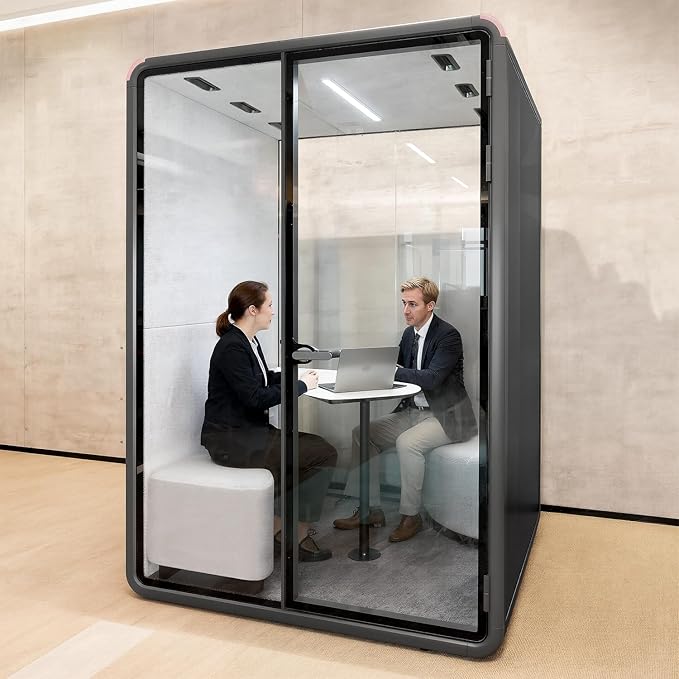 Soundproof Office Pod Booth Black, by Unknown