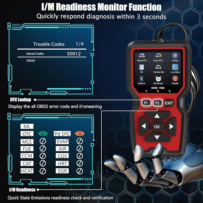 OBD2 Scanner Diagnostic Tool, Check Engine Code Reader OBD2 Scanner - Image 4