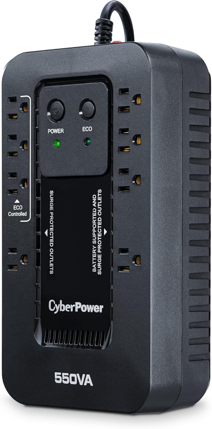 CyberPower EC550G Ecologic UPS Battery Backup and Surge Protector, 550VA/330W - Image 2