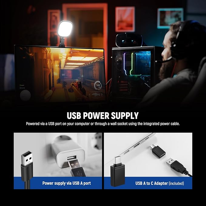 NEEWER Basics 5" 10W LED Streaming Light, Bi Color Edge Lit Clip on Full Screen - Image 6