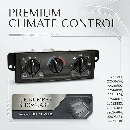 599-213 A/C Control Switch Air Conditioning Climate Control Module, Front - Image 5