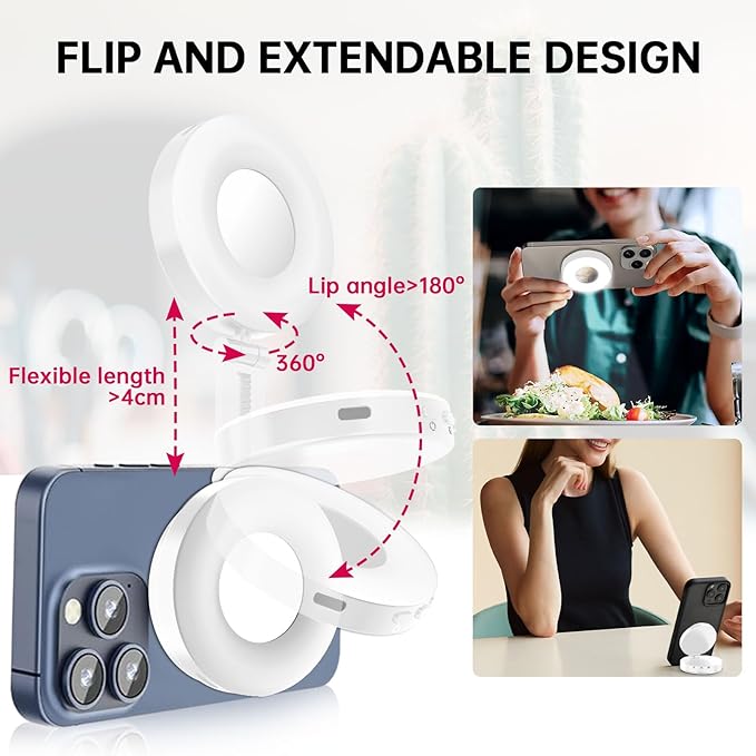 Selfie Light, Selfie Light for iPhone, Portable Phone Ring Light for Video - Image 2