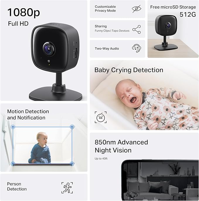 Tapo 1080P Indoor Wired Security Camera - Image 2