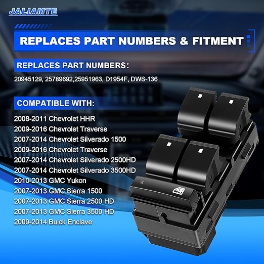 JALIAMTE 20945129 Master Power Window Switch Driver Side, Window Control Switch - Image 3