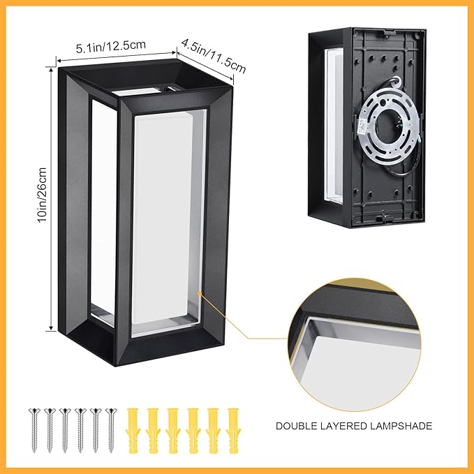 ledmo Outdoor Wall Light 1800Lm Modern Outdoor Porch Light 3000K Bright - Image 11