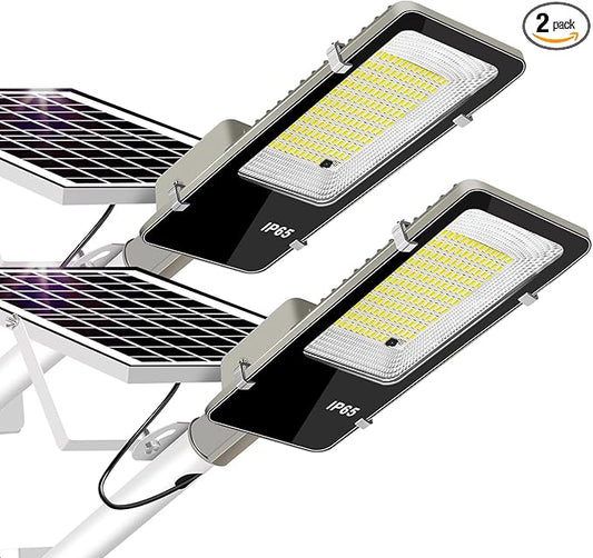 LYKENTOR Solar Lights Outdoor Waterproof IP65: 2 Pack 10000mAH Solar Street by Unknown