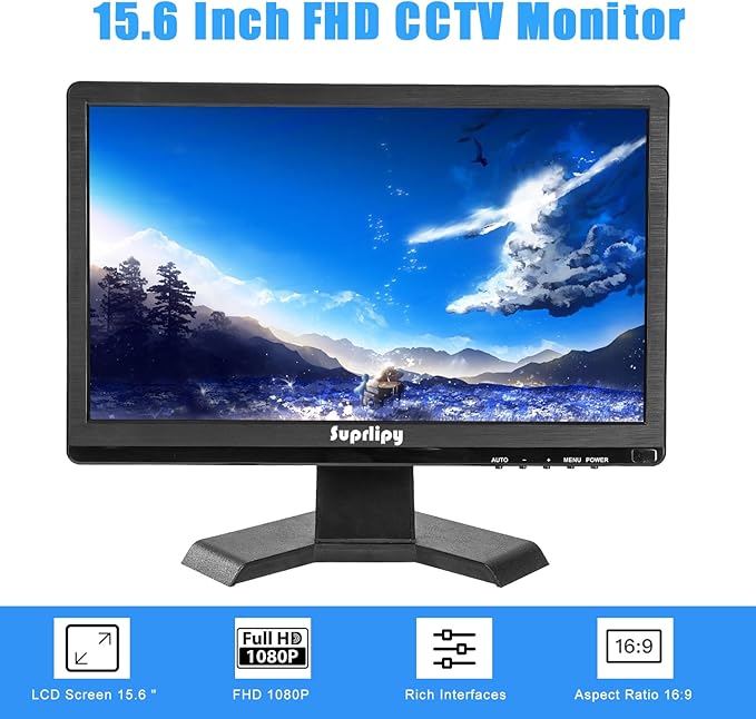 Suprlipy 15.6 inch FHD Small IPS Monitor LCD Display Screen 1920x1080 60Hz 16:9 - Image 2