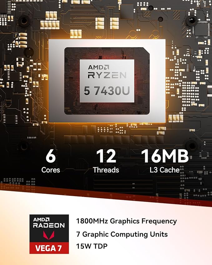 GEEKOM A5 Mini PC with AMD Ryzen 5 7430U, 3-Year Coverage, 16GB RAM&512GB M.2 - Image 3