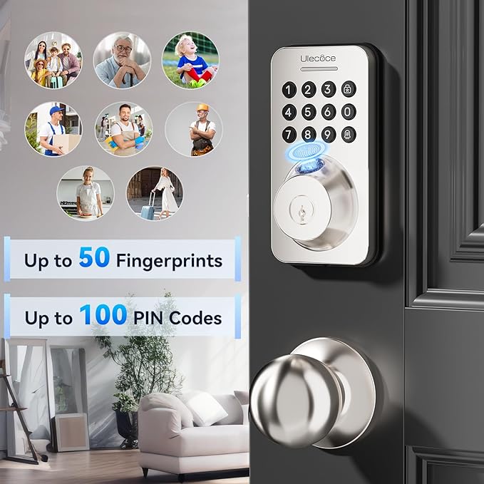 Ulecoce Fingerprint Keypad Deadbolt - Image 5