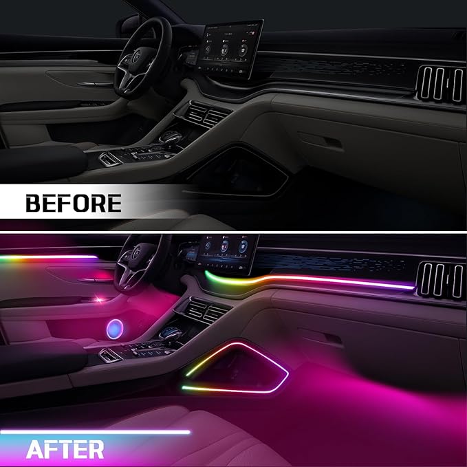 Dreamcolor Acrylic Ambient Lighting Car Lights – Wireless APP Control, Music - Image 3