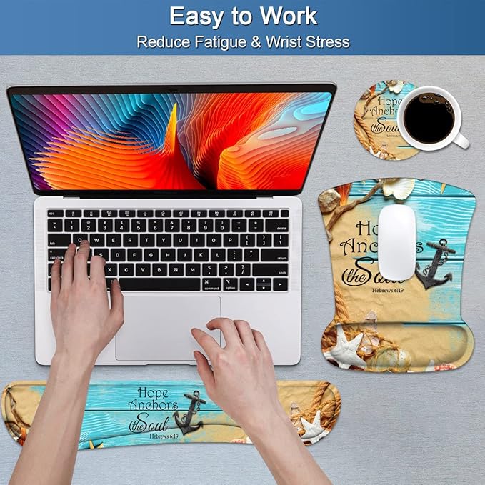 Keyboard Wrist Rest and Mouse Pad Wrist Support Set - Image 4