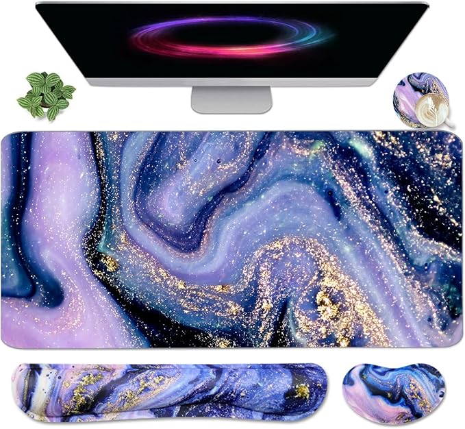 Keyboard Mouse Pad Set, Extended Mouse Pad+Keyboard Wrist Rest Support - Image 5